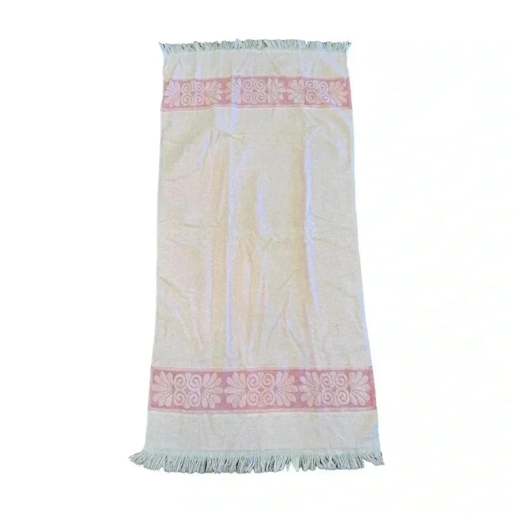 Cannon 1950s-1960s Monticello Pink Bath Towels Set of 6 Vintage Bath Linens
